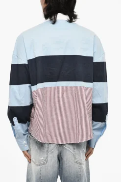 Online Camicia Casual a 3 Bottoni con Fondo a Righe Uomo Camicie