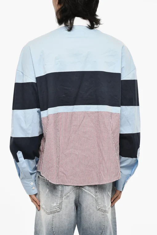 Online Camicia Casual a 3 Bottoni con Fondo a Righe Uomo Camicie