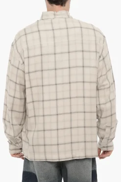 Clearance Camicia Casual a Quadri con Monogram in Rilievo Uomo Camicie