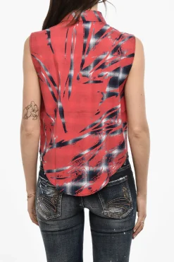 Camicia Casual a Quadri Senza Maniche>Dsquared2 Discount