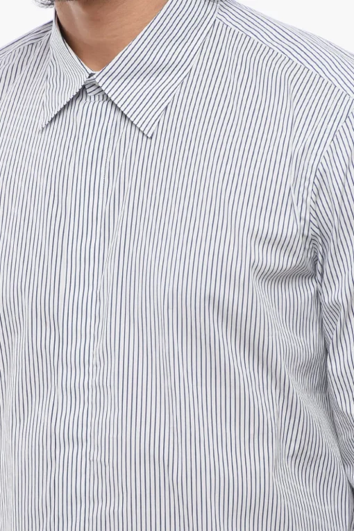 Camicia Casual a Righe Awning con Abbottonatura Nascosta>PT01 Clearance