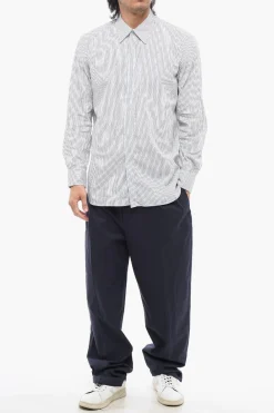 Camicia Casual a Righe Awning con Abbottonatura Nascosta></noscript>PT01 Clearance