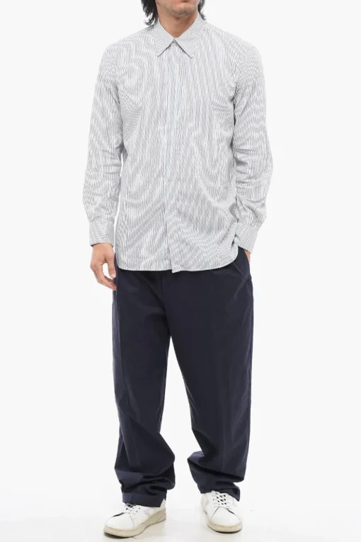 Camicia Casual a Righe Awning con Abbottonatura Nascosta>PT01 Clearance