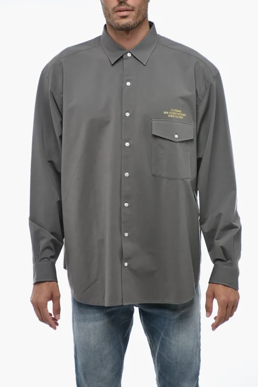 Camicia Casual con Taschino e Collo Italiano>J.Press Sale