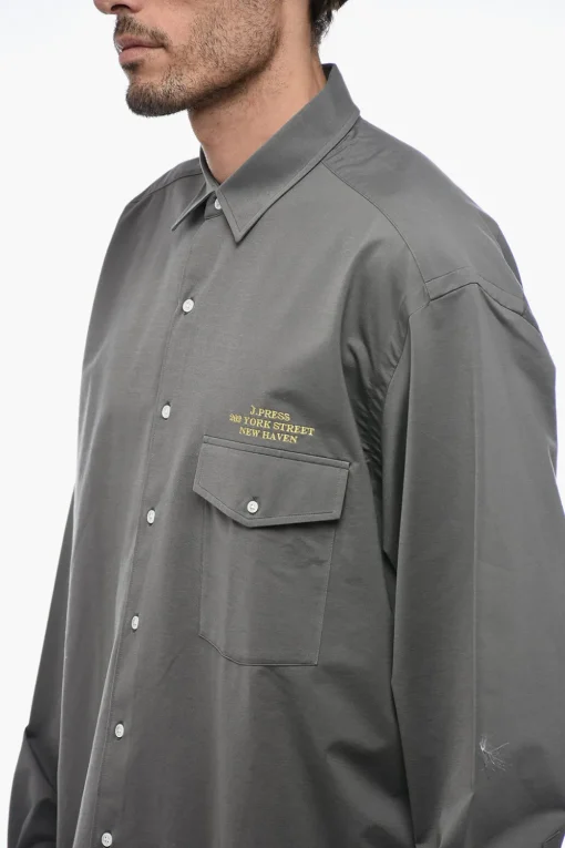 Camicia Casual con Taschino e Collo Italiano>J.Press Sale