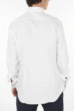 Camicia Cerimonia in Twill di Cotone con Collo Diplomatico></noscript>Corneliani New
