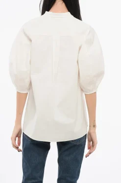 Fashion Camicia con Maniche 3/4 e Dettaglio da Allacciare Donna Camicie
