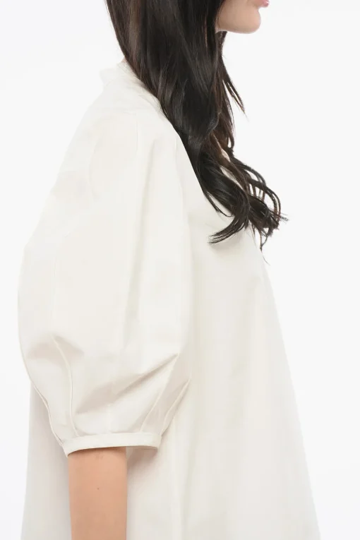 Fashion Camicia con Maniche 3/4 e Dettaglio da Allacciare Donna Camicie