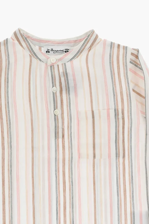 Camicia Coreana ARTISTE A Righe con 3 Bottoni>Bonpoint Outlet