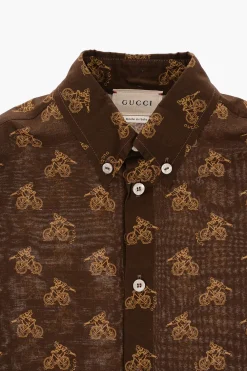 Outlet Camicia Cotone Stampata All-Over Bambino Abbigliamento