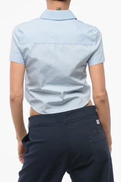 Camicia Crop con Collo Button Down>Dsquared2 Outlet