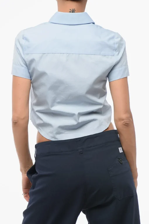 Camicia Crop con Collo Button Down>Dsquared2 Outlet