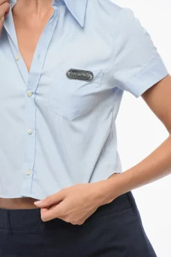 Camicia Crop con Collo Button Down></noscript>Dsquared2 Outlet