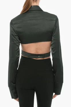 Camicia Crop in Raso con Dettaglio da Avvolgere>Ambush Clearance