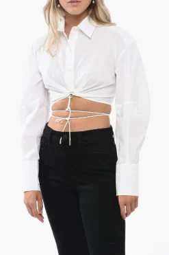 Sale Camicia Crop PLIDAO in Cotone Stretch Donna Camicie