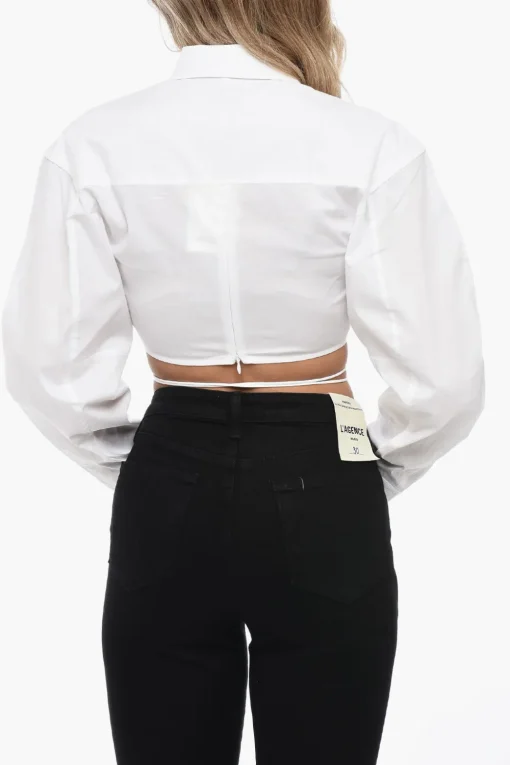 Sale Camicia Crop PLIDAO in Cotone Stretch Donna Camicie