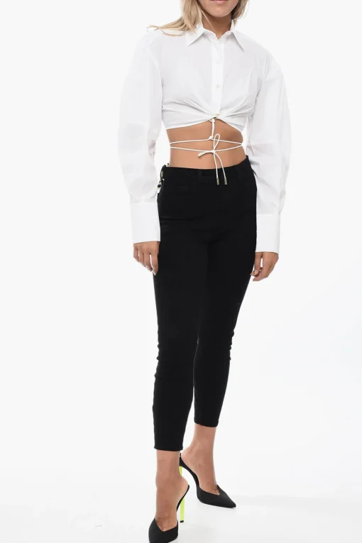 Sale Camicia Crop PLIDAO in Cotone Stretch Donna Camicie