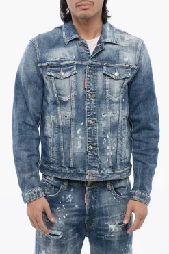 Camicia DAN JEAN in Denim Distressed>Dsquared2 Hot