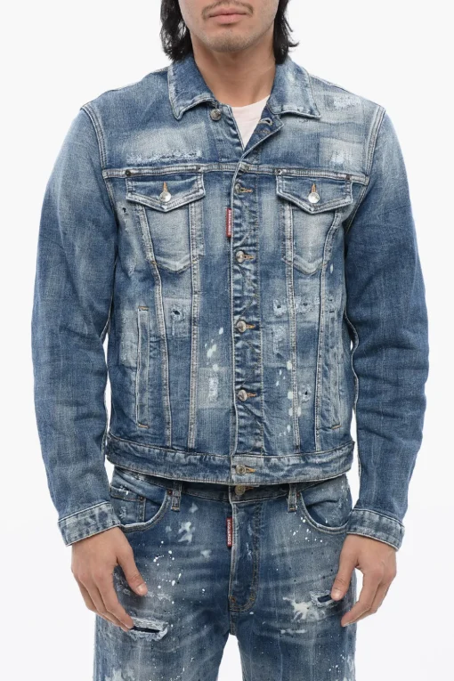 Camicia DAN JEAN in Denim Distressed>Dsquared2 Hot