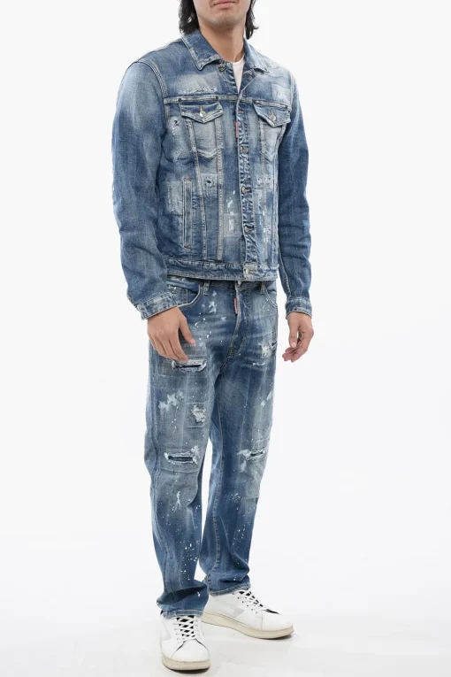 Camicia DAN JEAN in Denim Distressed>Dsquared2 Hot