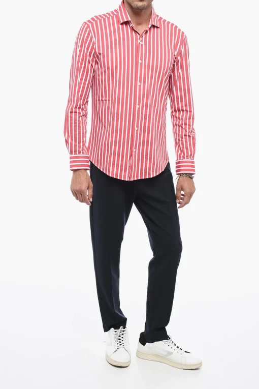Camicia Elasticizzata con Fantasia a Righe>Brian Dales Fashion