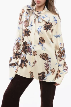 Online Camicia Floreale con Dettaglio da Allacciare Donna Camicie