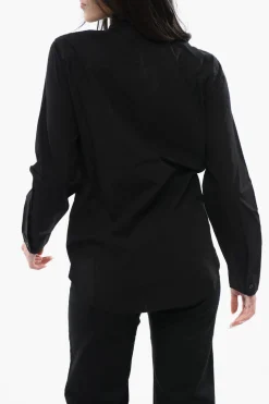 Camicia FOLDOUT In Popeline di Cotone con Dettagli Tono su Tono in Satin>R13 Hot