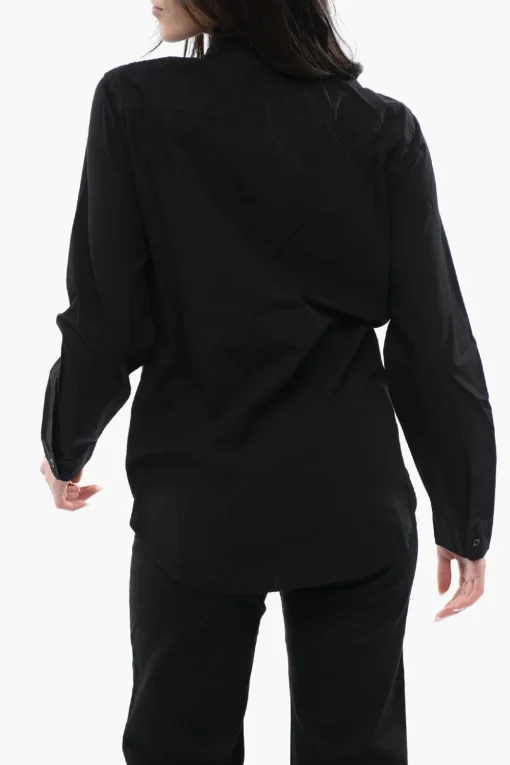 Camicia FOLDOUT In Popeline di Cotone con Dettagli Tono su Tono in Satin>R13 Hot
