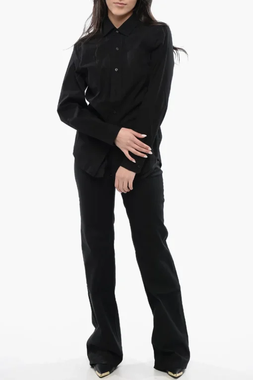Camicia FOLDOUT In Popeline di Cotone con Dettagli Tono su Tono in Satin>R13 Hot