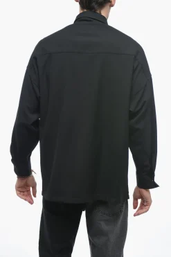 Best Camicia GIO in Twill di Lana con Bottoni a Pressione Uomo Camicie