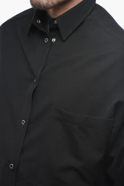 Best Camicia GIO in Twill di Lana con Bottoni a Pressione Uomo Camicie