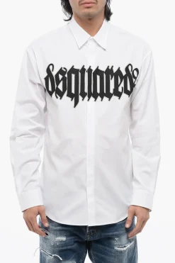 Camicia GOTHIC Stampata con Abbottonatura Nascosta>Dsquared2 Sale
