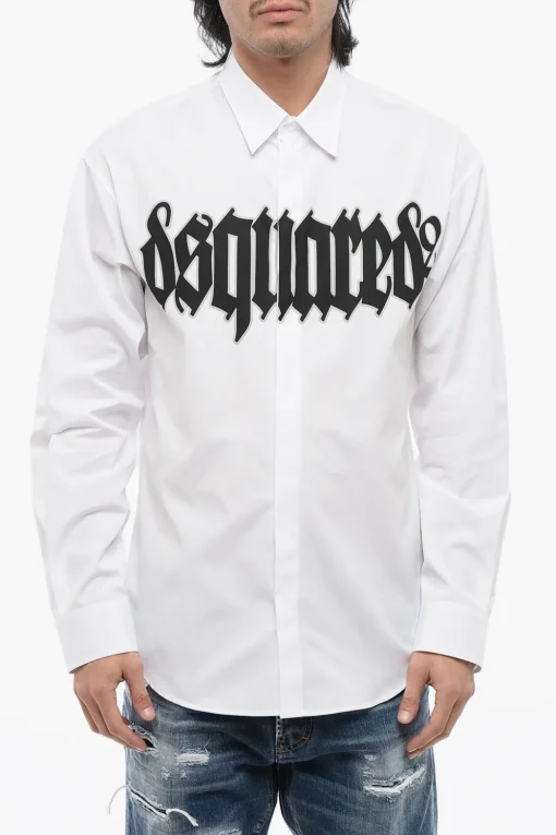 Camicia GOTHIC Stampata con Abbottonatura Nascosta>Dsquared2 Sale