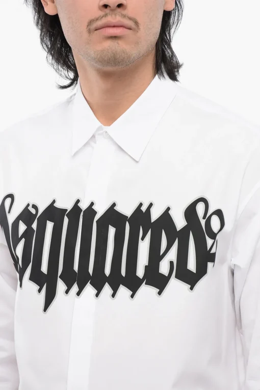 Camicia GOTHIC Stampata con Abbottonatura Nascosta>Dsquared2 Sale