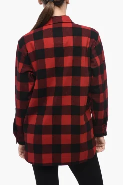 Camicia Half-Zip con Motivo Check>Woolrich Online