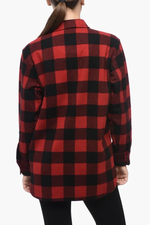 Camicia Half-Zip con Motivo Check>Woolrich Online