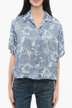 Sale Camicia Hawaiiana con Effetto Devoré Donna Camicie