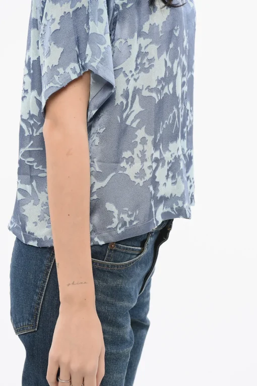 Sale Camicia Hawaiiana con Effetto Devoré Donna Camicie