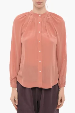Camicia HEZZY in Raso con Collo alla Coreana>AllSaints Clearance