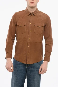 Discount Camicia Houston Pelle Scamosciata Uomo Giubbotti