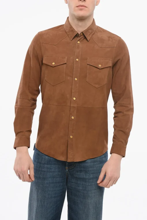 Discount Camicia Houston Pelle Scamosciata Uomo Giubbotti