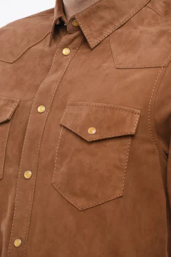 Discount Camicia Houston Pelle Scamosciata Uomo Giubbotti