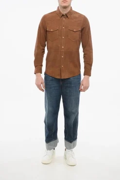 Discount Camicia Houston Pelle Scamosciata Uomo Giubbotti