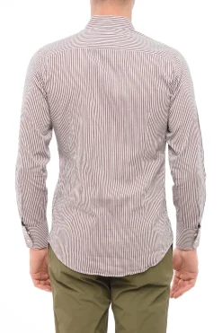 Discount Camicia In Cotone A Maniche Lunghe Con Motivo A Righe Uomo Camicie