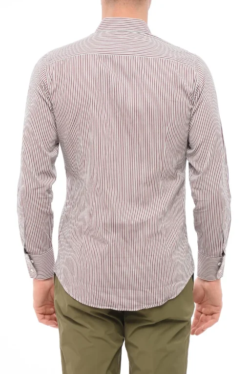 Discount Camicia In Cotone A Maniche Lunghe Con Motivo A Righe Uomo Camicie