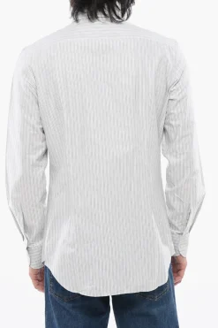 Camicia in Cotone a Righe Balanced con Collo Francese>Corneliani Best