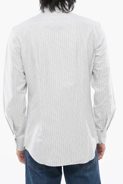 Camicia in Cotone a Righe Balanced con Collo Francese>Corneliani Best