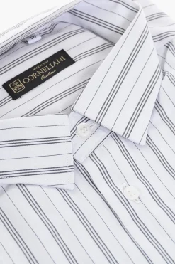 Hot Camicia in Cotone con Motivo a Righe Balanced Uomo Camicie