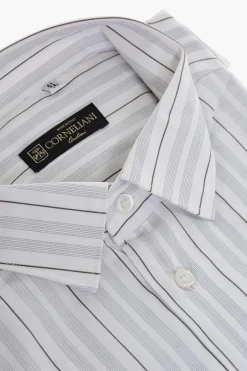 Fashion Camicia in Cotone con Motivo a Righe Balanced Uomo Camicie