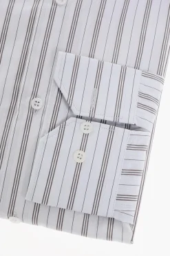 Camicia in Cotone con Motivo a Righe Balanced></noscript>Corneliani Sale